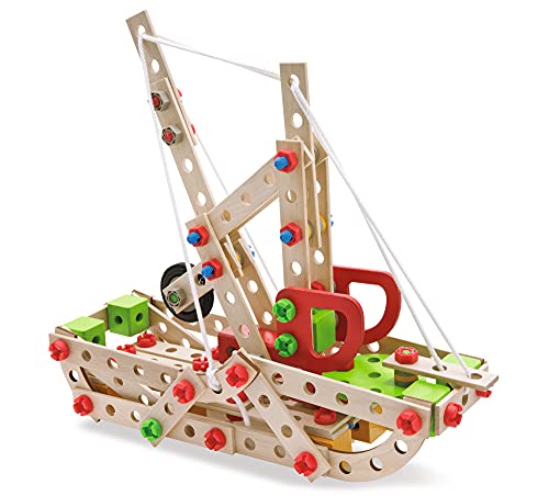 Eichhorn- EH, Hubschrauber Constructor-Elicottero in Legno Versatile, 225 Pezzi, 5 Diverse Costruzioni, Multicolore, 100039098 - immagine 5