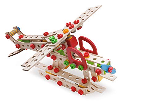 Eichhorn- EH, Hubschrauber Constructor-Elicottero in Legno Versatile, 225 Pezzi, 5 Diverse Costruzioni, Multicolore, 100039098 - immagine 7