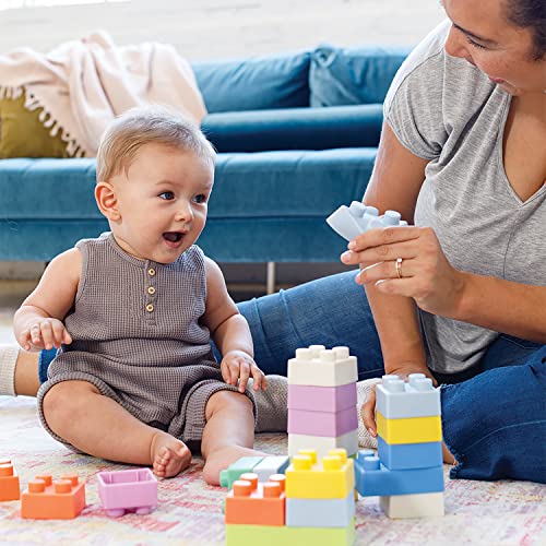Infantino Costruzioni Morbide Per Bambini, Mattoncini Colorati E Morbidi Facili Da Afferrare Per Neonati E Bambini Senza BPA, Set Da 25 Pezzi - immagine 6
