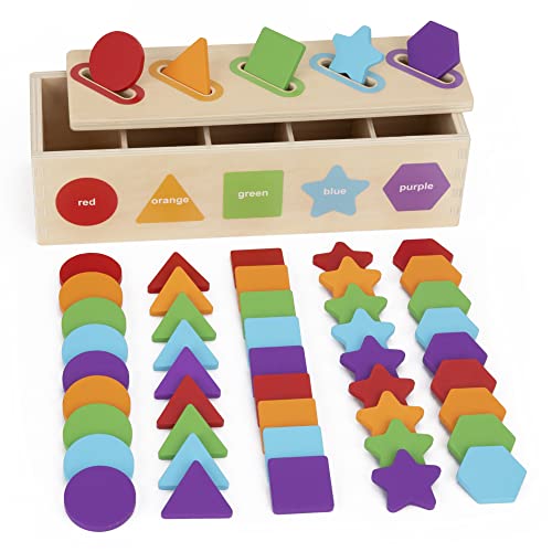 KMTJT Giocattoli Montessori | Assortimento dei colori e impilabili | Giocattoli educativi per bambini da 1 a 3 anni | Giocattolo educativo come regalo per ragazzi e ragazze di 2 anni