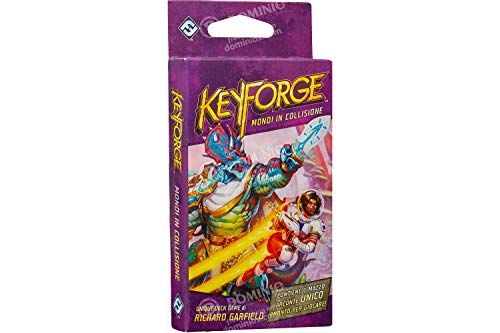 Keyforge- Mazzo Mondi in Collisione (IT), Multicolore, 10605