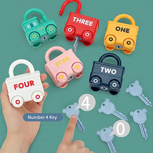 Macchina Giocattolo con Chiave e Serratura, Montessori Giocattolo per Bambini, Treno Montaggio Giochi Bambino Educativi Sensoriali, Motricità Fine Regalo di Natale per Ragazzo Ragazza 2 3 4 Anni - immagine 3