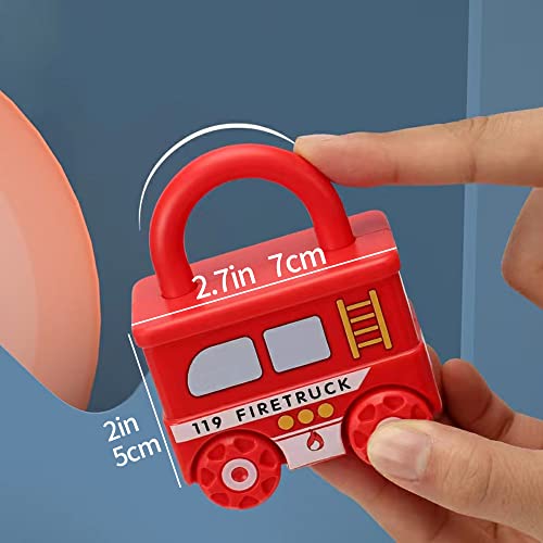 Macchina Giocattolo con Chiave e Serratura, Montessori Giocattolo per Bambini, Treno Montaggio Giochi Bambino Educativi Sensoriali, Motricità Fine Regalo di Natale per Ragazzo Ragazza 2 3 4 Anni - immagine 5