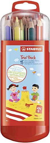 Matita colorata triangolare - STABILO Trio thick - Zebrui Astuccio da 15 - Colori assortiti