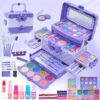 Set di Trucchi per Bambine - 57 Pezzi Trucco per Bambina Anallergici Valigetta Trucchi Ragazze,Giocattoli Giochi Trousse Trucchi Bambina,Natale,Regalo di Compleanno per Ragazze 4 5 6 7 8 9 10 Anni