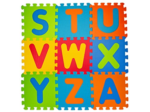 Teorema- Tappeto Puzzle per Bambini, Componibile (9 Pezzi), in Morbida Gomma Eva Antiscivolo e Pieghevole, con Lettere, Multicolore, 72464