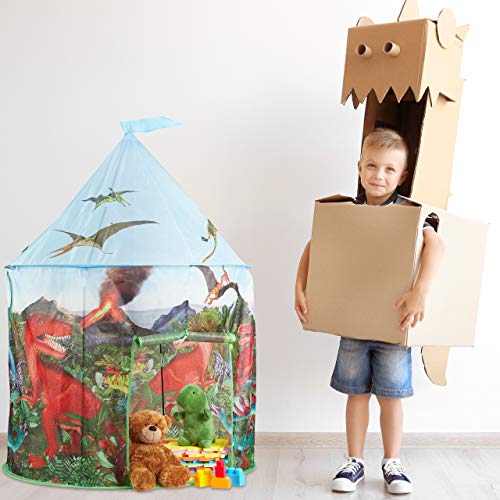relaxdays Tenda per Bambini con Dinosauri, Casetta Giocattolo per la Cameretta & Il Giardino, Indoor & Outdoor, Colorato, Multicolore, 10035296 - immagine 6