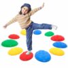 11 Pezzi Stone Balance,Stepping Stones for Kids Antiscivolo per Interni ed Esterni,Percorso Equilibrio Bambini Promuove la Coordinazione dell'Equilibrio e la Forza per i Bambini dai 4 agli 8 Anni