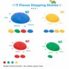 11 Pezzi Stone Balance,Stepping Stones for Kids Antiscivolo per Interni ed Esterni,Percorso Equilibrio Bambini Promuove la Coordinazione dell'Equilibrio e la Forza per i Bambini dai 4 agli 8 Anni - immagine 6