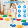 11 Pezzi Stone Balance,Stepping Stones for Kids Antiscivolo per Interni ed Esterni,Percorso Equilibrio Bambini Promuove la Coordinazione dell'Equilibrio e la Forza per i Bambini dai 4 agli 8 Anni - immagine 7