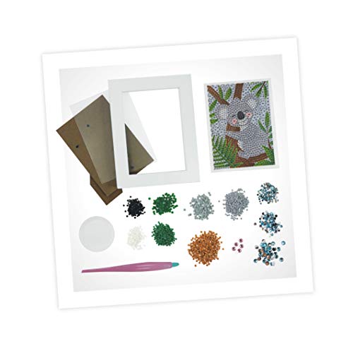 Buki France- Be Teens Glitters-Koala, Colore, DP010, A partire da 7 anni, con Pannello adesivo, Penna con punta in cera. Astuccio, Sacchetti per classificare gli strass, Cornice in legno - immagine 5