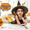 Costume per bambini per ragazzi e ragazze, occhiali da mago con montatura rotonda senza lenti, bacchetta magica, cravatta, scialle novità, tatuaggi per bambini, compleanni, feste, cosplay, Halloween - immagine 6