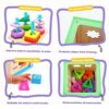 Cubo di Abilità Motorie in Legno 6 in 1,Giocattolo per abilità motorie con 4 Set di colonne, Riconoscimento del Tempo,Riconoscimento dell'Oceano e Abbinamento di Forme,Giochi Regalo Bambini 1 2 3 - immagine 3