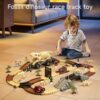 Dinosauro giocattolo pista, pista da corsa flessibile per bambini 3 4 5 6 anni, con 7 figure di dinosauro, 2 luci per veicoli elettrici - dinosauro mondo strada set da gioco per bambini - immagine 3