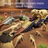Dinosauro giocattolo pista, pista da corsa flessibile per bambini 3 4 5 6 anni, con 7 figure di dinosauro, 2 luci per veicoli elettrici - dinosauro mondo strada set da gioco per bambini - immagine 6