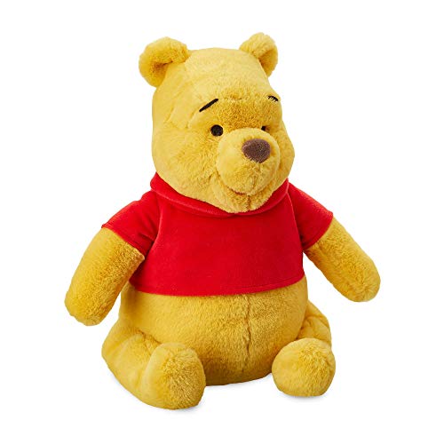 Disney Store Peluche di Winnie Pooh, 30 cm/12", in tessuto morbido al tatto con dettagli ricamati, indossa la classica maglietta rossa, per tutte le età