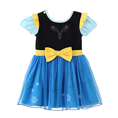 Lito Angels Vestito Costume da Regno di Ghiaccio Principessa Anna per Bambina Taglia 18-24 Mesi, Manica Corta (Etichetta in Tessuto 100)