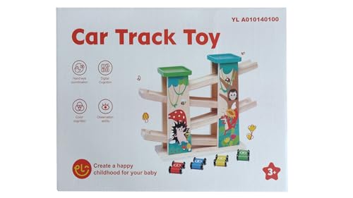 Pista Macchinine per Bambini 1 2 3 4 Anni,Pista Auto da Corsa con 4 Mini Macchinine e 2 Parcheggi,Resistente e Sicura,Gioco Educativo Colorato e Divertente - immagine 9