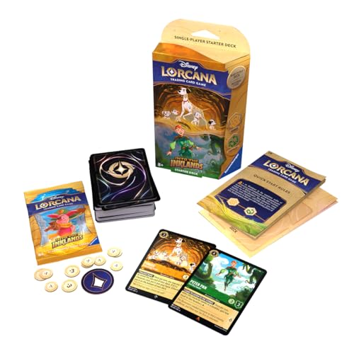 Ravensburger Disney Lorcana TCG: Into the Inklands Starter Deck: Ambra e Smeraldo | Gameplay coinvolgente | Oltre 200 opere d'arte Disney originali | Ideale per bambini dagli 8 anni in su