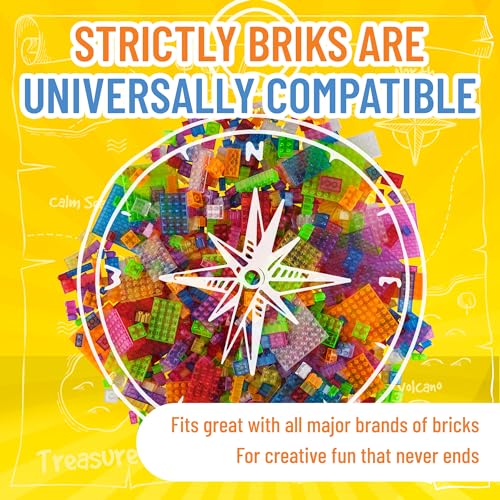 Strictly Briks - 1008 pezzi costruzioni classiche - set di mattoncini per costruzioni - 100% compatibile con tutte le principali marche - tenuta forte, 8 colore chiaro- 9 diverse forme e dimensioni - immagine 5