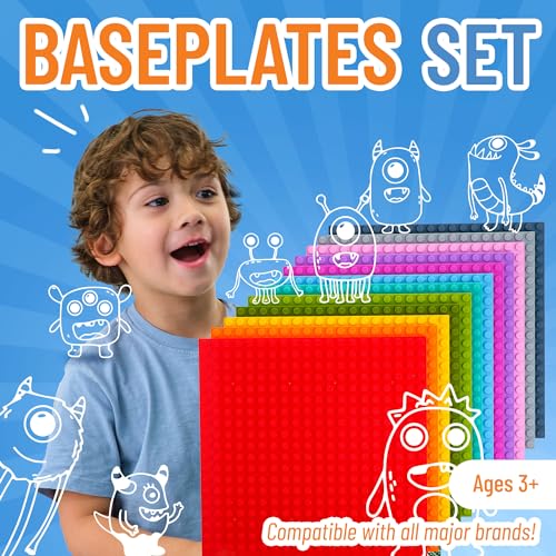 Strictly Briks - classiche basi per costruzioni - 100% compatibili con tutte le principali marche - basi per costruire torri, tavoli e molto altro ancora - 12 colori - 15 x 15 cm - immagine 3
