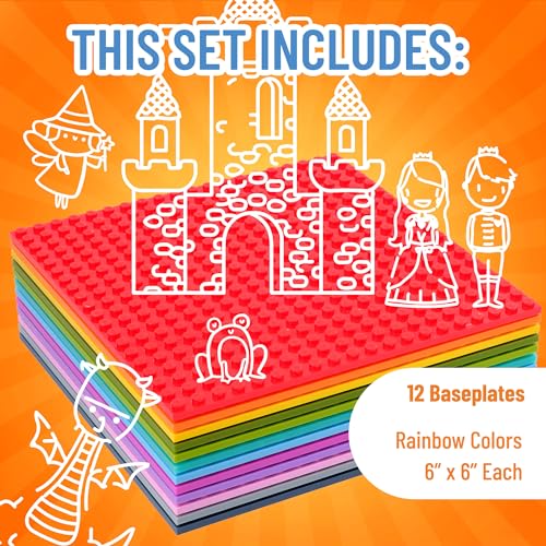 Strictly Briks - classiche basi per costruzioni - 100% compatibili con tutte le principali marche - basi per costruire torri, tavoli e molto altro ancora - 12 colori - 15 x 15 cm - immagine 4