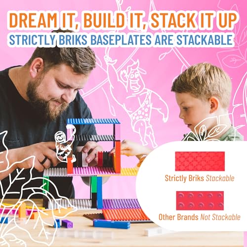 Strictly Briks - classiche basi per costruzioni - 100% compatibili con tutte le principali marche - basi per costruire torri, tavoli e molto altro ancora - 12 colori - 15 x 15 cm - immagine 6