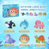 BBLIKE Puzzle Set, 6 Pezzo Giocattoli Puzzle, puzzle bambini Educativo Giocattoli Giochi Set Regalo, Giocattoli Montessori per 3 4 5 Anni Bambina Bimbo Ragazza Ragazzo (marini) - immagine 3
