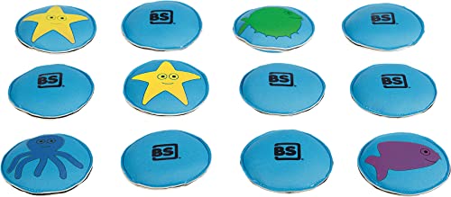 BS Toys Diving Memo - Animali Riempiti di Sabbia - Neoprene - Adatto per Bambini dai 6 Anni - Gioco di Memoria - Gioco in Piscina - Gioco da Viaggio - Giocattoli per Piscina - 12 pezzi