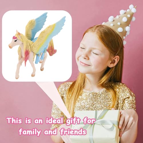 BSNRDX Mitico Figuras, Pegasus U-nicorno Colorato, Magico Energia Creatura Solido, Creatura di Energia Magica, Decorazione Scrivania, Un Regalo per la Famiglia e Gli Amici - immagine 8