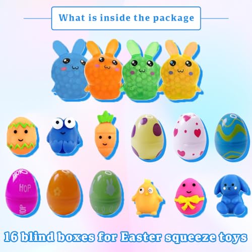 BSNRDX Uova Pasquali Colorate Uova plastica di Pasqua, Caccia alle Uova di Pasqua, Mini Giocattolo di Pasqua, Decorazione del Partito di Pasqua, Sorpresa Uovo Set 16 PCS - immagine 3