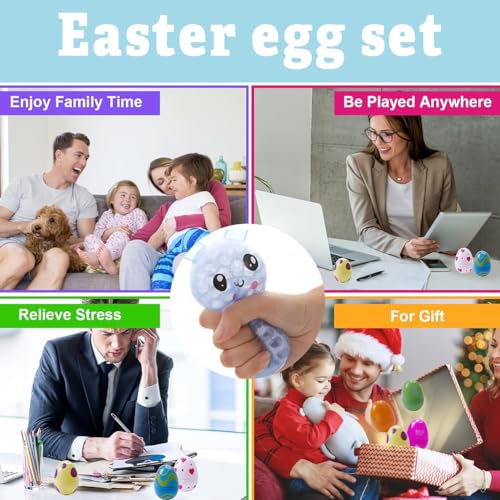 BSNRDX Uova Pasquali Colorate Uova plastica di Pasqua, Caccia alle Uova di Pasqua, Mini Giocattolo di Pasqua, Decorazione del Partito di Pasqua, Sorpresa Uovo Set 16 PCS - immagine 4