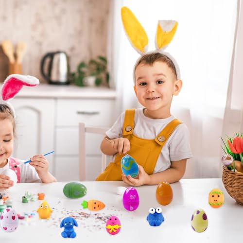 BSNRDX Uova Pasquali Colorate Uova plastica di Pasqua, Caccia alle Uova di Pasqua, Mini Giocattolo di Pasqua, Decorazione del Partito di Pasqua, Sorpresa Uovo Set 16 PCS - immagine 6