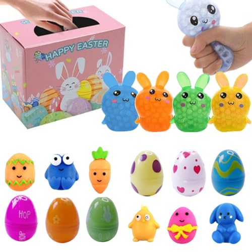 BSNRDX Uova Pasquali Colorate Uova plastica di Pasqua, Caccia alle Uova di Pasqua, Mini Giocattolo di Pasqua, Decorazione del Partito di Pasqua, Sorpresa Uovo Set 16 PCS