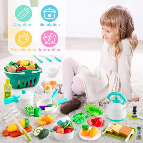 EFO SHM Cucina Giocattolo per Bambini, Accessori per la Cucina dei Giochi, Set di Pentole e Padelle, Taglio Cibo Verdura Chef Gioco, Giochi di Ruolo per Bambini 3 + Anni - immagine 3