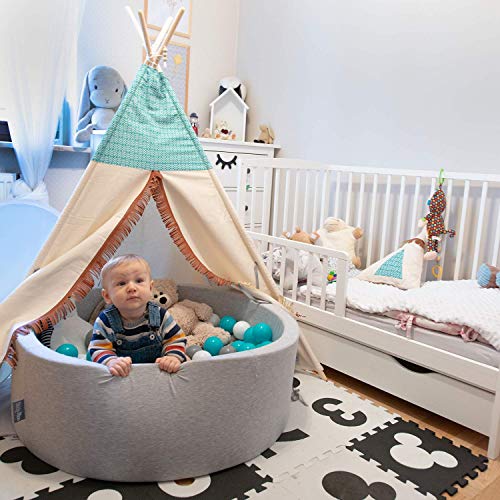 KiddyMoon 200 Palline/7Cm Palline Morbide Colorate Per Piscina Bambini Fatto In EU, Grigio/Bianco/Rosa - immagine 9