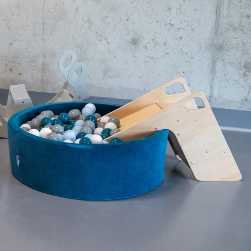 KiddyMoon 90X30cm/300 Palline Piscina di Palline Colorate ∅7Cm per Bambini Quarto Angolare in EU, Grigio Ch:Grigio/Bianco/Rosa - immagine 4