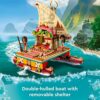 LEGO Disney Princess Moana Wayfinding Boat Building Toy 43210 Disney Princess Set di giocattoli con mini bambole Moana e Sina, statuetta del delfino, giocattolo di simulazione ispirato alla Disney per - immagine 5