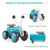 LIFEZEAL Draisienne Bambino in PP con Seduta in PU, Bicicletta senza Pedali con Ruote EVA Silensiose,Sterzo Limitato a 135°, Draisienne Bambino 10-24 Mesi con Carico di 25 KG, Blu - immagine 8