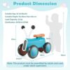 LIFEZEAL Draisienne Bambino in PP con Seduta in PU, Bicicletta senza Pedali con Ruote EVA Silensiose,Sterzo Limitato a 135°, Draisienne Bambino 10-24 Mesi con Carico di 25 KG, Blu - immagine 10