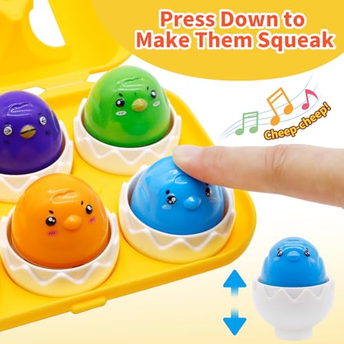 MOONTOY Uova Giocattolo per Bambini 1 anno 6PCS Uova di Abbinate Colore e Forma Riconoscimento Montessori Uova Plastica Giocattoli Giochi Educativi 1 anno Regalo Bambino 1 2 3 anno Maschio Ragazza - immagine 4