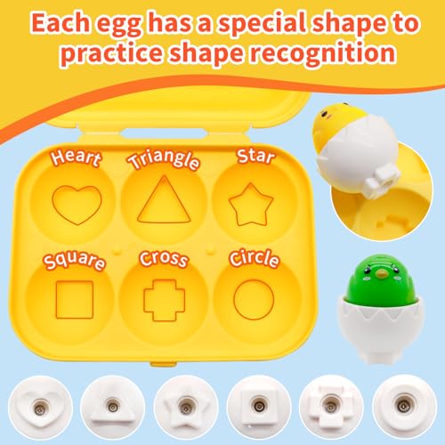 MOONTOY Uova Giocattolo per Bambini 1 anno 6PCS Uova di Abbinate Colore e Forma Riconoscimento Montessori Uova Plastica Giocattoli Giochi Educativi 1 anno Regalo Bambino 1 2 3 anno Maschio Ragazza - immagine 5