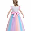 MYRISAM Ragazze Unicorno Tulle Arcobaleno Compleanno Matrimoni Vestito Principessa Fiori Fantasia Lungo Maxi Abiti Natale Halloween Carnevale Cosplay Cerimonia Festa Abito - immagine 6