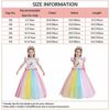 MYRISAM Ragazze Unicorno Tulle Arcobaleno Compleanno Matrimoni Vestito Principessa Fiori Fantasia Lungo Maxi Abiti Natale Halloween Carnevale Cosplay Cerimonia Festa Abito - immagine 7