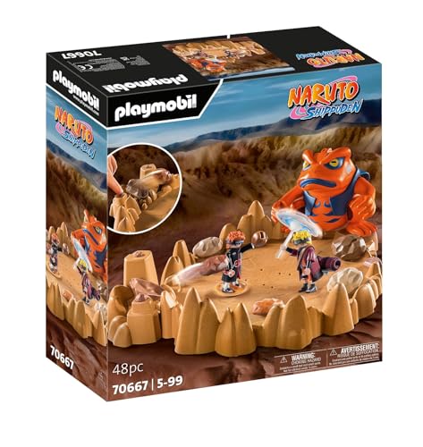 PLAYMOBIL Naruto Shippuden 70667 Naruto vs Pain, Emozionante battaglia con una base a forma di cratere e il rospo gigante Gamakichi, giocattolo per bambini dai 5 anni in su - immagine 3