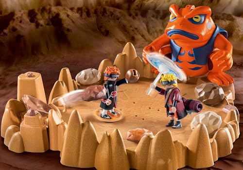 PLAYMOBIL Naruto Shippuden 70667 Naruto vs Pain, Emozionante battaglia con una base a forma di cratere e il rospo gigante Gamakichi, giocattolo per bambini dai 5 anni in su - immagine 4