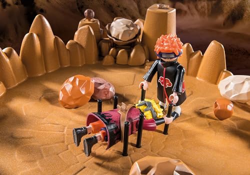 PLAYMOBIL Naruto Shippuden 70667 Naruto vs Pain, Emozionante battaglia con una base a forma di cratere e il rospo gigante Gamakichi, giocattolo per bambini dai 5 anni in su - immagine 8