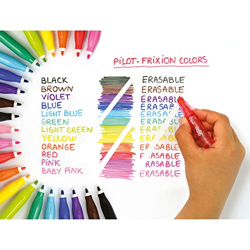 Pilot Frixion Colors Pennarelli, Astuccio Da 12 Pennarelli Colorati, Pennarelli Per Colorare Ultra Lavabili E Resistenti Con Inchiostro Sensibile Al Calore, Pennarelli Colorati Punta Media Da 2,5 mm - immagine 3