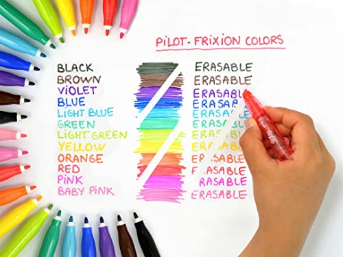 Pilot Frixion Colors Pennarelli, Astuccio Da 12 Pennarelli Colorati, Pennarelli Per Colorare Ultra Lavabili E Resistenti Con Inchiostro Sensibile Al Calore, Pennarelli Colorati Punta Media Da 2,5 mm - immagine 4