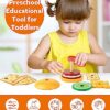 Vanmor Giocattolo Montessoriano in Legno per Impilare L'hamburger per 3+, Gioco Di Finzione Con Il Modello Del Puzzle Dell'hamburger, Strumento Didattico Di Attività Educativa per La Scuola Materna - immagine 3